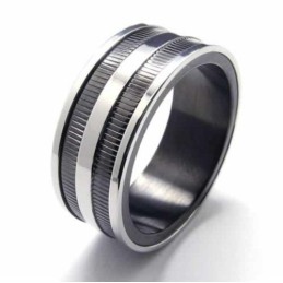Tvåspårad 8 Mm Svart Titanring