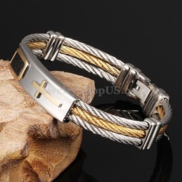 Herrarmband Med Titanguldkors C785