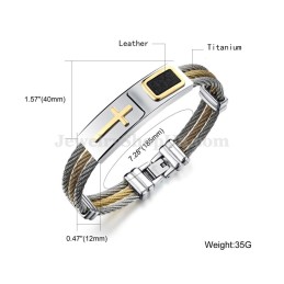 Herrarmband Med Titanguldkors C785