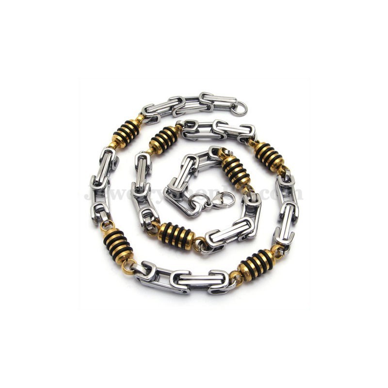 Silverguld Titanhalsband För Män Silverguld Titanhalsband För Män