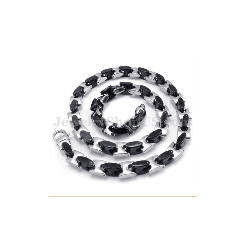 Fantastiskt Svart Herrhalsband I Titan Fantastiskt Svart Herrhalsband I Titan