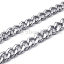 Sexigt Silverhalsband I Titan För Män