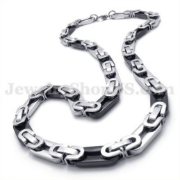 Elegant Svart Herrhalsband I Titan