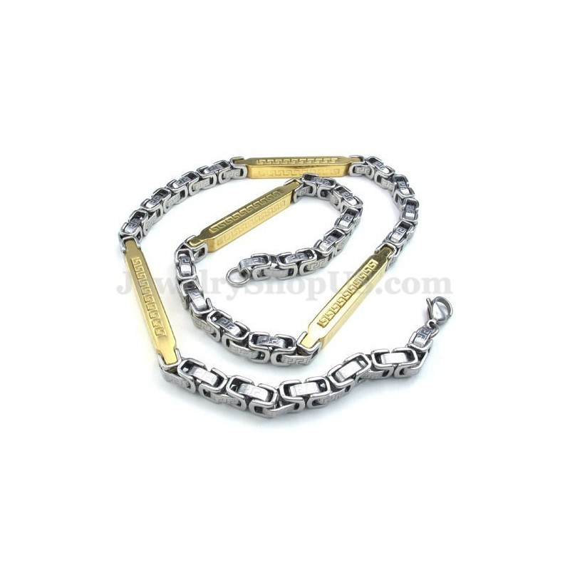 Silverguld Titanhalsband För Män Silverguld Titanhalsband För Män