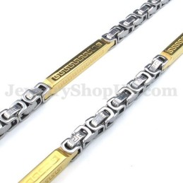 Silverguld Titanhalsband För Män