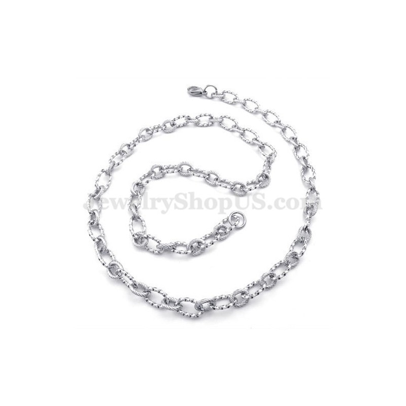 Enkelt Silverhalsband I Titan För Män Enkelt Silverhalsband I Titan För Män