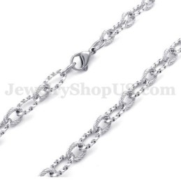 Enkelt Silverhalsband I Titan För Män