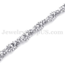 Ny Stil Silver Herrhalsband I Titankedja