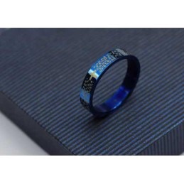 Bibelkors Herrring 4 Mm Blå Titan