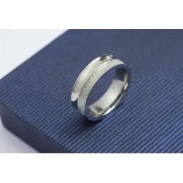 Borstad 6Mm Titan- Och Silverring