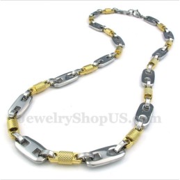 Herrhalsband I Titan, Guld, Cylinderformat