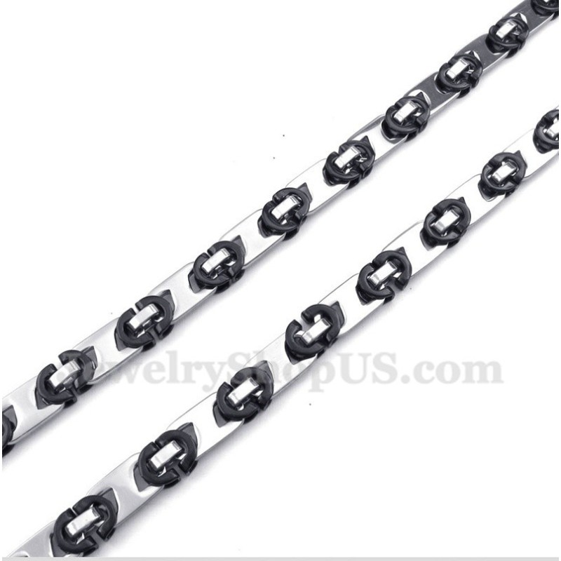 Halsband I Titan, Svart, Halvmåne, För Män Halsband I Titan, Svart, Halvmåne, För Män