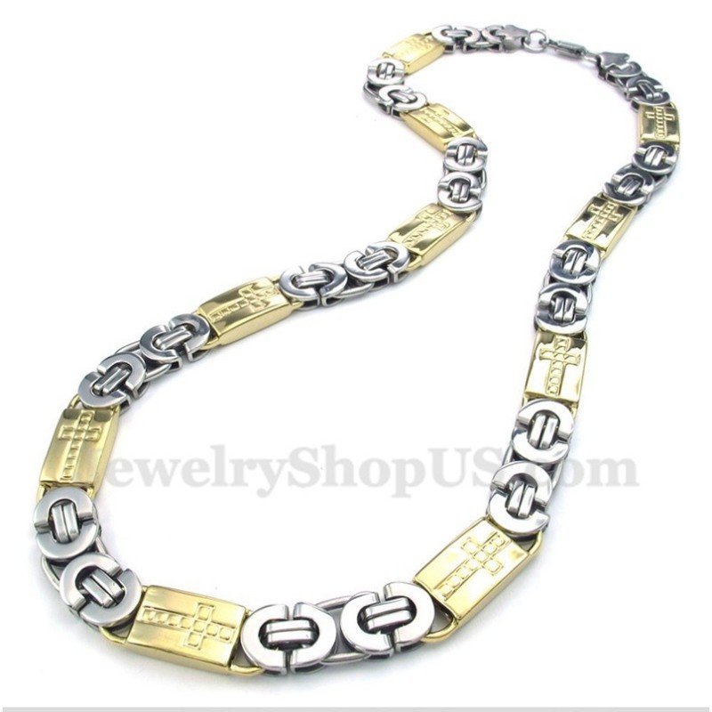 Herrhalsband I Titanguld Med Kors Herrhalsband I Titanguld Med Kors
