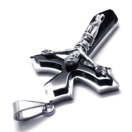 Tvålagers Kors Titanhänge (Silver)