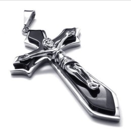 Tvålagers Kors Titanhänge (Silver)