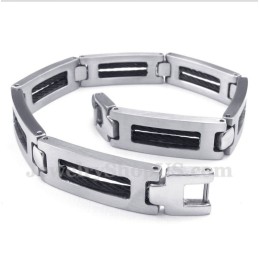 Herrarmband I Titan Med Svart Kabel