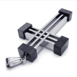 New Style Weave Cross Titanhänge (Svart)