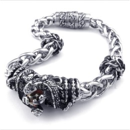 Herrarmband Med Gjuten Röd Diamant I Titan