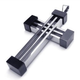 New Style Weave Cross Titanhänge (Svart)