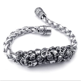 Armband I Gjuten Titanskalle För Män