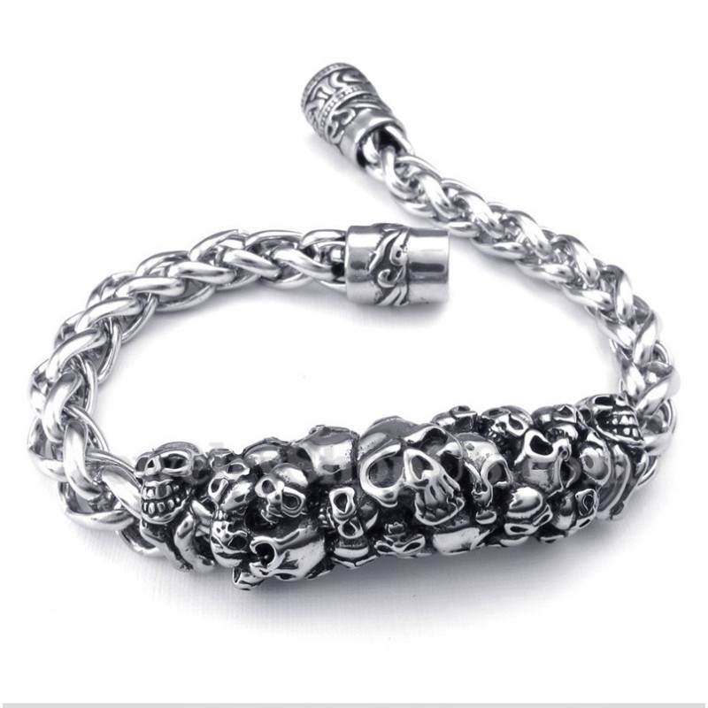 Armband I Gjuten Titanskalle För Män Armband I Gjuten Titanskalle För Män