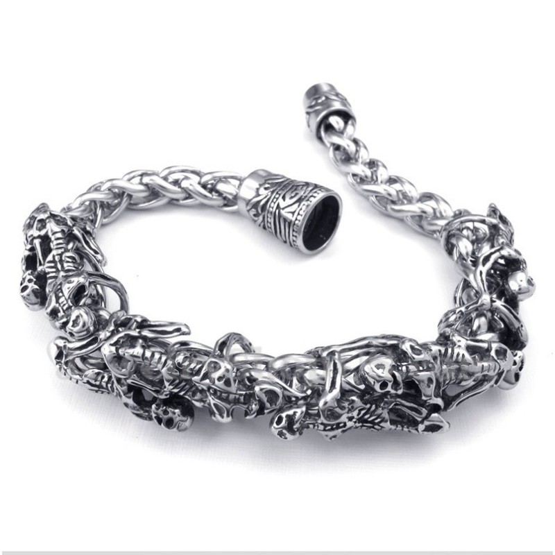 Armband I Gjuten Titanskalle För Män Armband I Gjuten Titanskalle För Män
