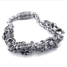 Armband I Gjuten Titanskalle För Män