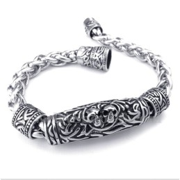 Armband I Gjuten Titanskalle För Män