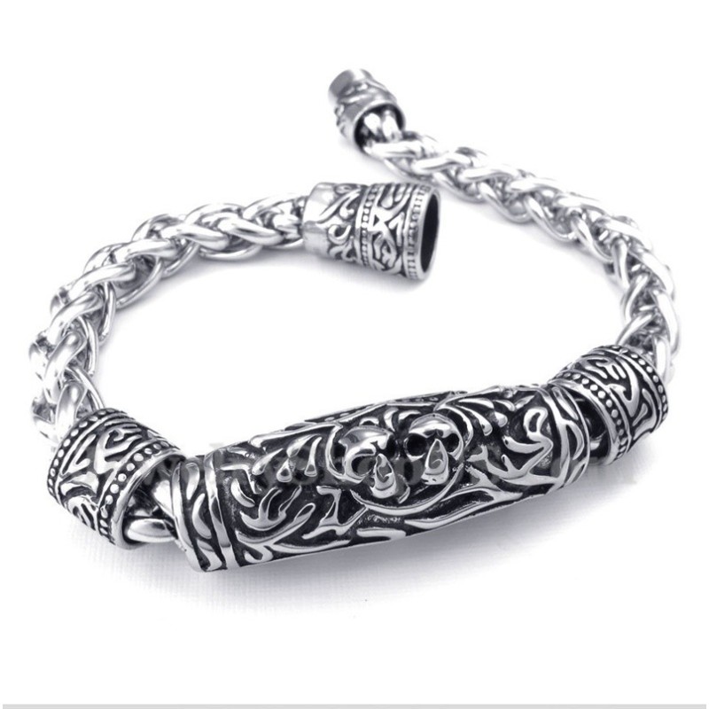 Armband I Gjuten Titanskalle För Män Armband I Gjuten Titanskalle För Män