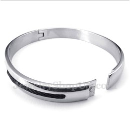Herrarmband Med Svart Diamantkabel I Titan