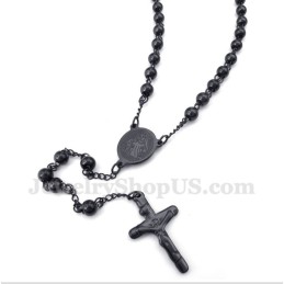 Herrhalsband I Titan Med Svart Jesusmotiv