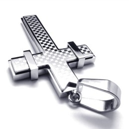 Moderiktigt Kors-Titanhänge (Silver)