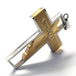 Jesuskors Titanhänge (Guldfärgat)