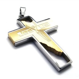 Jesuskors Titanhänge (Guldfärgat)