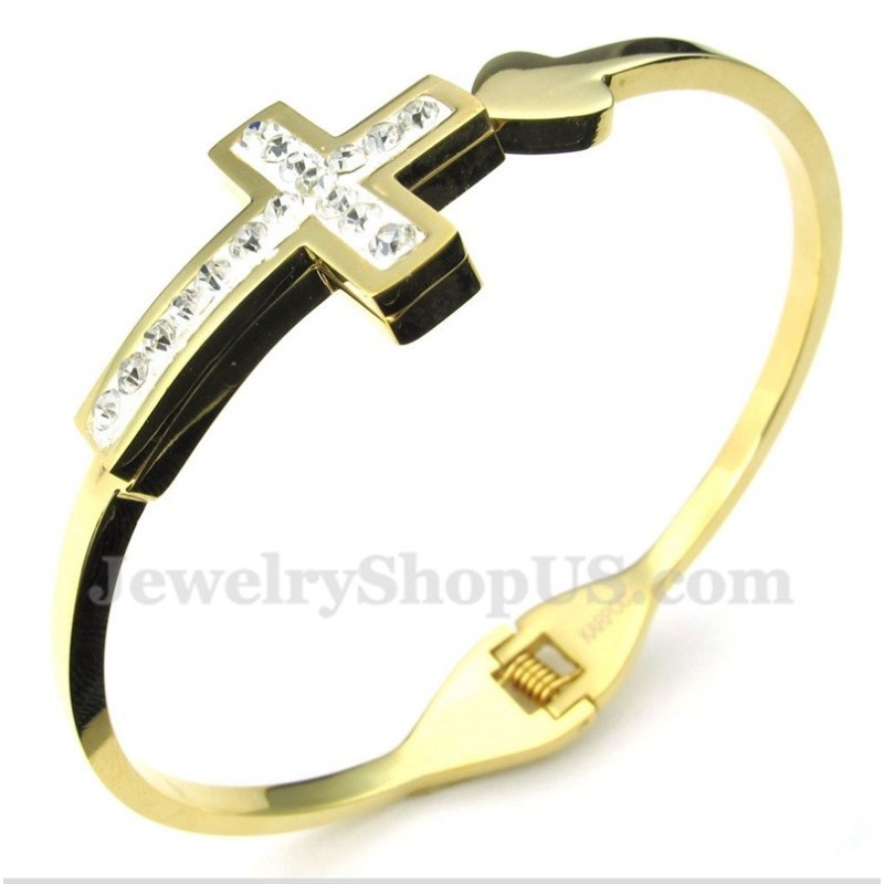 Herrarmband I Titanguld Med Kors Herrarmband I Titanguld Med Kors