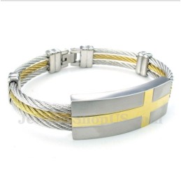 Herrarmband Med Titankors Och Kabel