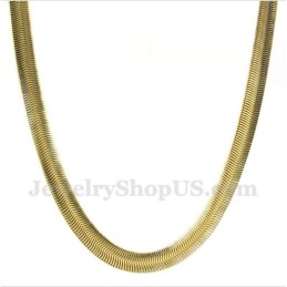 Herrhalsband I Titan, Guld, 20 Tum, Ormhalsband