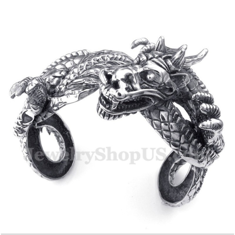 Armband Av Gjuten Drake I Titan För Män Armband Av Gjuten Drake I Titan För Män