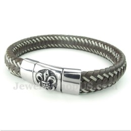 Herrarmband I Titanläder Med Kabel