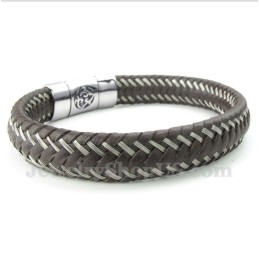 Herrarmband I Titanläder Med Kabel