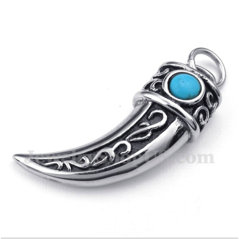 Herrhänge I Titangjutna Horn Med Grönt Zirkon Och Fri Kedja Herrhänge I Titangjutna Horn Med Grönt Zirkon Och Fri Kedja