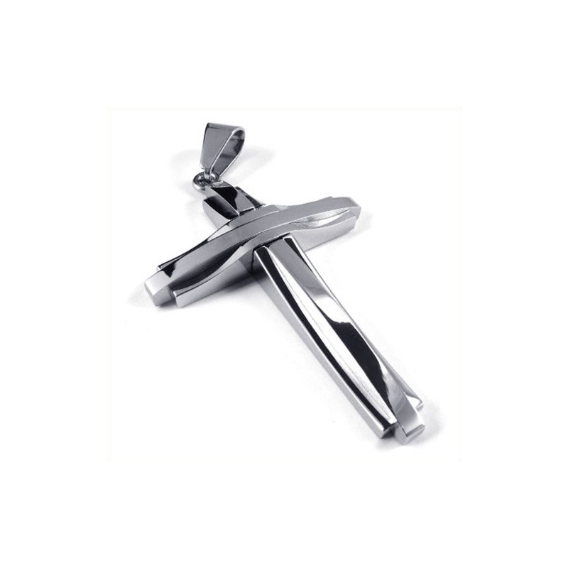 Moderiktigt Ripple Cross Titanhänge (Silver) Moderiktigt Ripple Cross Titanhänge (Silver)