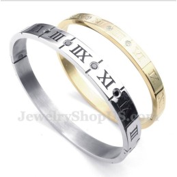 Armband Med Romerska Siffror Och Diamanter I Titan För Par (Ett Par)