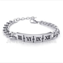 Diamantarmband Med Romerska Siffror I Titan För Par (Ett Par)