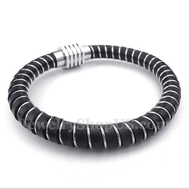 Herrarmband I Läder Med Kabel Herrarmband I Läder Med Kabel