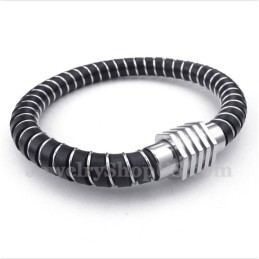 Herrarmband I Läder Med Kabel