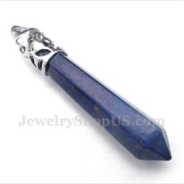 Herrhänge Med Lapis Lazuli-Sexkantprisma Och Fri Kedja