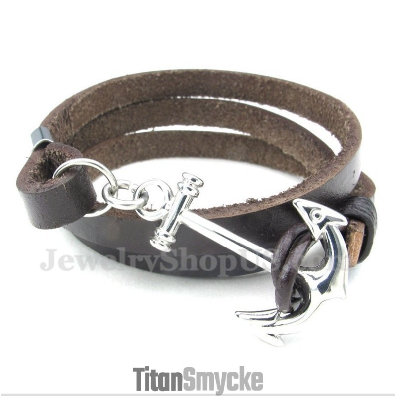 Ankararmband I Titanläder För Män Ankararmband I Titanläder För Män