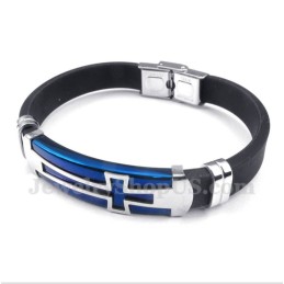 Herrarmband I Titangummi Med Kors