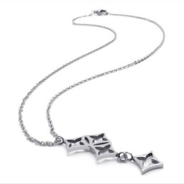 15,4 Tums Titansilverhalsband Med Stjärnor
